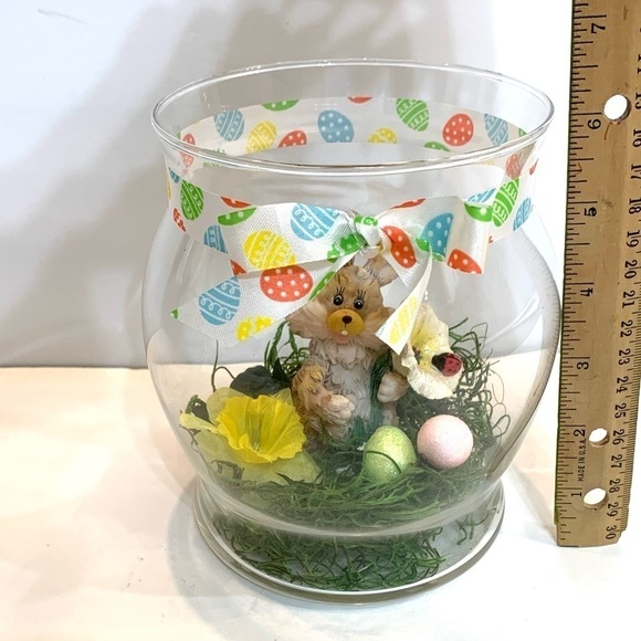 OOAK Easter Bunny Glass Spring Decor - Picture 3 of 5